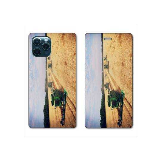 RV Housse cuir portefeuille Iphone 11 Pro (6,1") Agriculture Moissonneuse