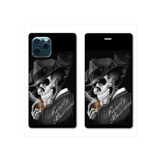 RV Housse cuir portefeuille Iphone 11 Pro Max (6,5") tete de mort family business