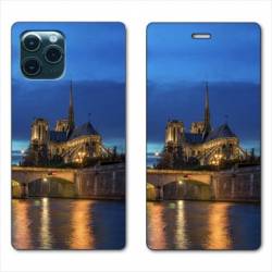 RV Housse cuir portefeuille Iphone 11 Pro Max (6,5") France Notre Dame Paris night