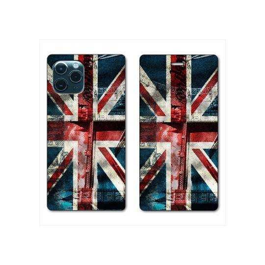 RV Housse cuir portefeuille Iphone 11 Pro Max (6,5") Angleterre UK Jean's