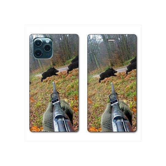 RV Housse cuir portefeuille Iphone 11 Pro Max (6,5") chasse Vision Tir