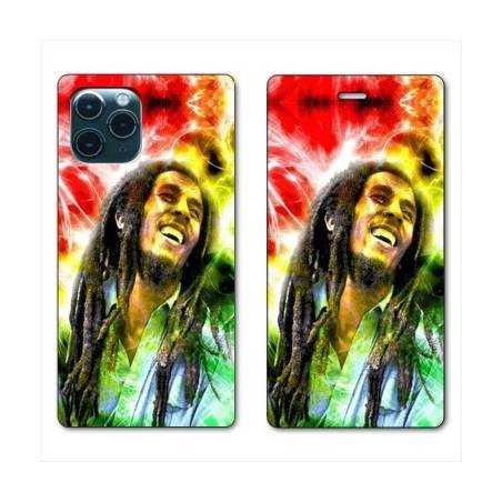 RV Housse cuir portefeuille Iphone 11 Pro Max (6,5") Bob Marley Color
