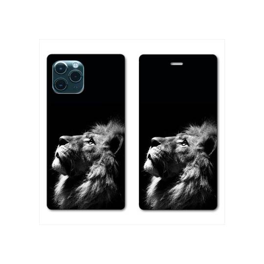 RV Housse cuir portefeuille Iphone 11 Pro Max (6,5") roi lion