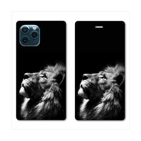 RV Housse cuir portefeuille Iphone 11 Pro Max (6,5") roi lion