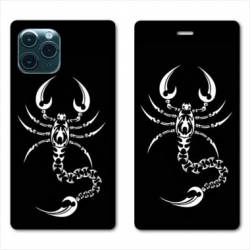 RV Housse cuir portefeuille Iphone 11 Pro Max (6,5") scorpion