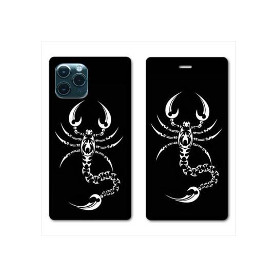RV Housse cuir portefeuille Iphone 11 Pro Max (6,5") scorpion