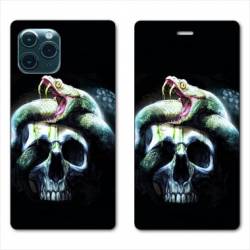 RV Housse cuir portefeuille Iphone 11 Pro Max (6,5") serpent crane