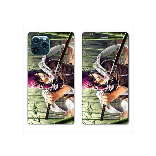 RV Housse cuir portefeuille Iphone 11 Pro Max (6,5") Manga bambou