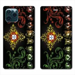 RV Housse cuir portefeuille Iphone 11 Pro Max (6,5") Portugal Arabesque
