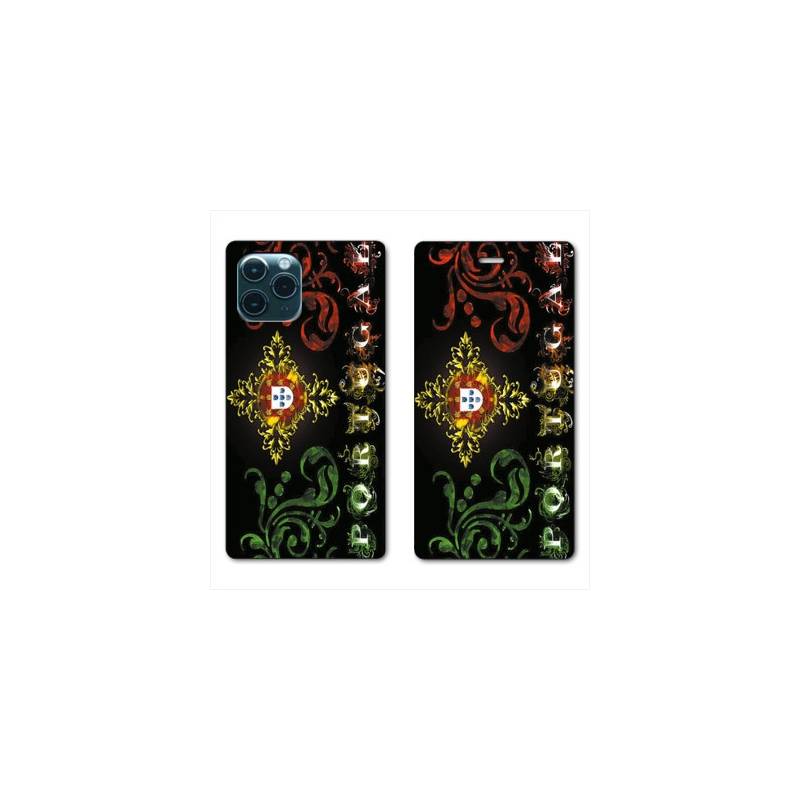 RV Housse cuir portefeuille Iphone 11 Pro Max (6,5") Portugal Arabesque