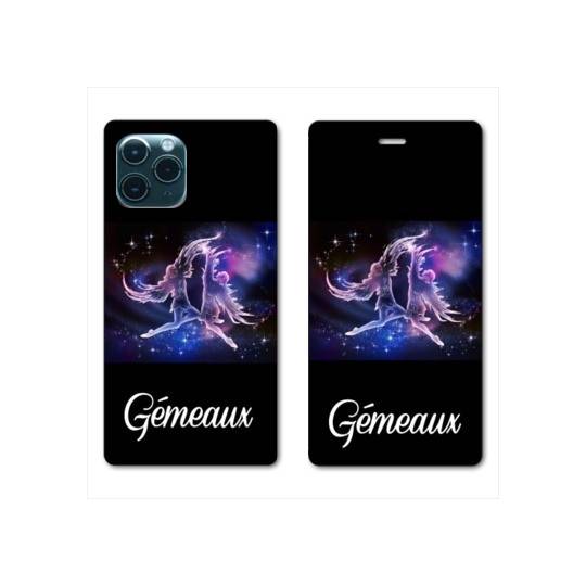 RV Housse cuir portefeuille Iphone 11 Pro Max (6,5") signe zodiaque Gémeaux2