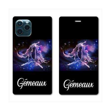 RV Housse cuir portefeuille Iphone 11 Pro Max (6,5") signe zodiaque Gémeaux2