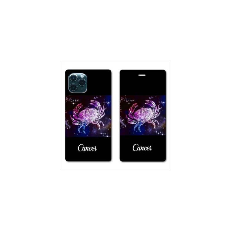 RV Housse cuir portefeuille Iphone 11 Pro Max (6,5") signe zodiaque Cancer2