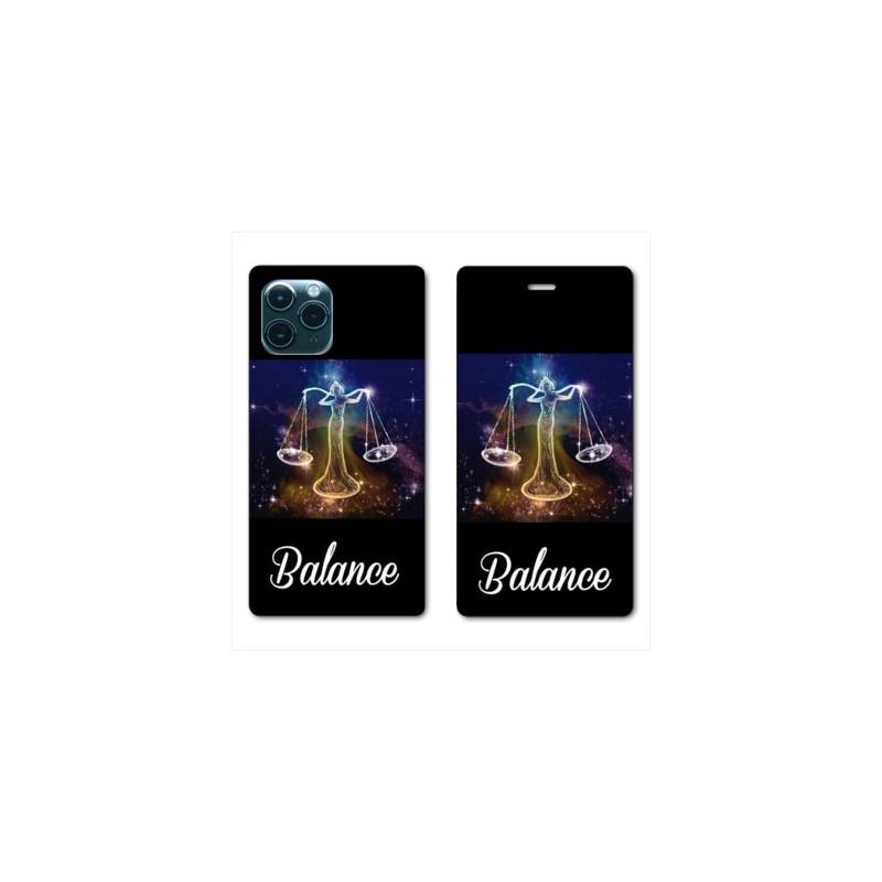 RV Housse cuir portefeuille Iphone 11 Pro Max (6,5") signe zodiaque Balance2