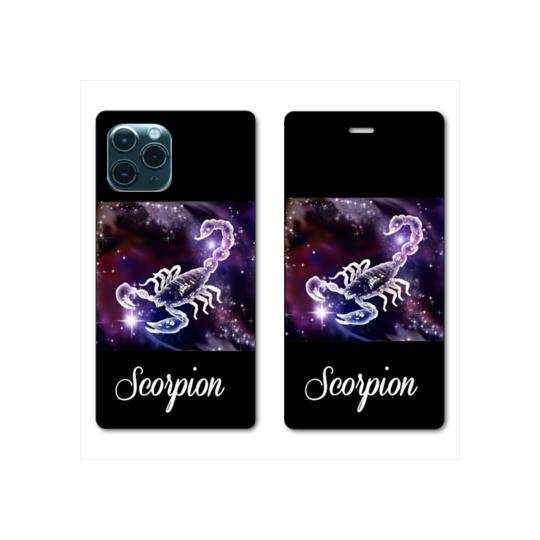 RV Housse cuir portefeuille Iphone 11 Pro Max (6,5") signe zodiaque Scorpion2