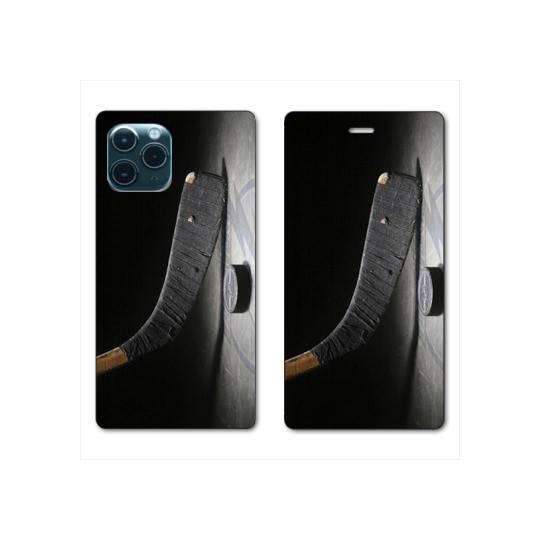 RV Housse cuir portefeuille Iphone 11 Pro Max (6,5") Hockey palet