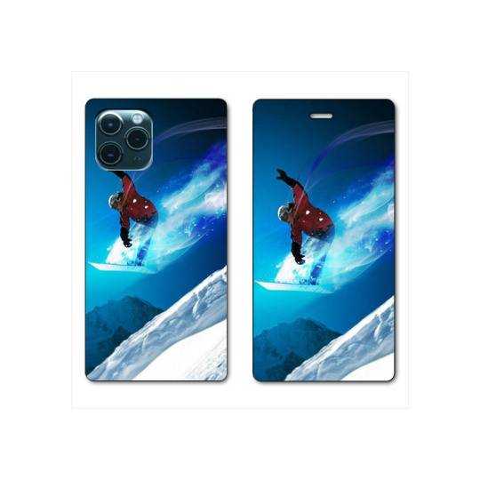 RV Housse cuir portefeuille Iphone 11 Pro Max (6,5") Snowboard saut