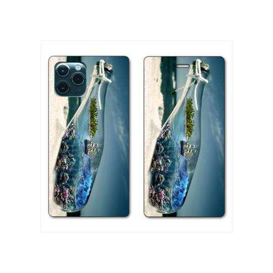 RV Housse cuir portefeuille Iphone 11 Pro Max (6,5") Mer Bouteille
