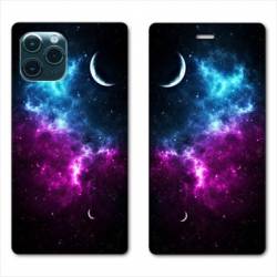 RV Housse cuir portefeuille Iphone 11 Pro Max (6,5") Univers Bleu violet