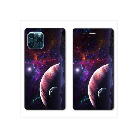 RV Housse cuir portefeuille Iphone 11 Pro Max (6,5") Planete rouge