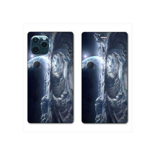RV Housse cuir portefeuille Iphone 11 Pro Max (6,5") Tunnel nuageux