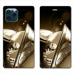RV Housse cuir portefeuille Iphone 11 Pro Max (6,5") pompier casque vintage