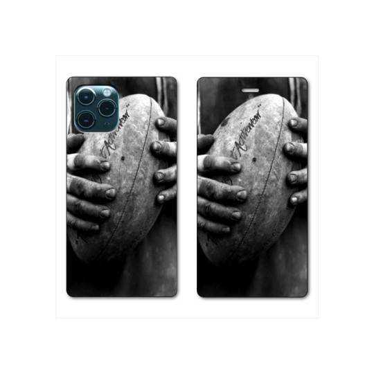 RV Housse cuir portefeuille Iphone 11 Pro Max (6,5") Rugby ballon vintage