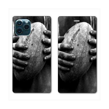 RV Housse cuir portefeuille Iphone 11 Pro Max (6,5") Rugby ballon vintage