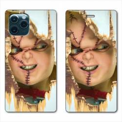 RV Housse cuir portefeuille Iphone 11 Pro Max (6,5") Chucky Blanc