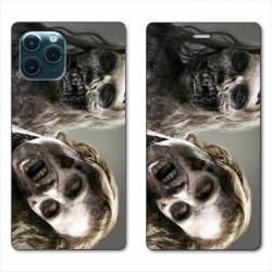 RV Housse cuir portefeuille Iphone 11 Pro Max (6,5") Zombie blanc
