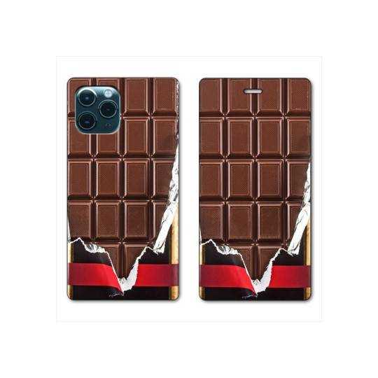 RV Housse cuir portefeuille Iphone 11 Pro Max (6,5") Trompe œil chocolat