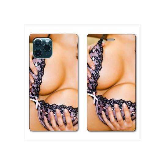 RV Housse cuir portefeuille Iphone 11 Pro Max (6,5") Sexy boobs