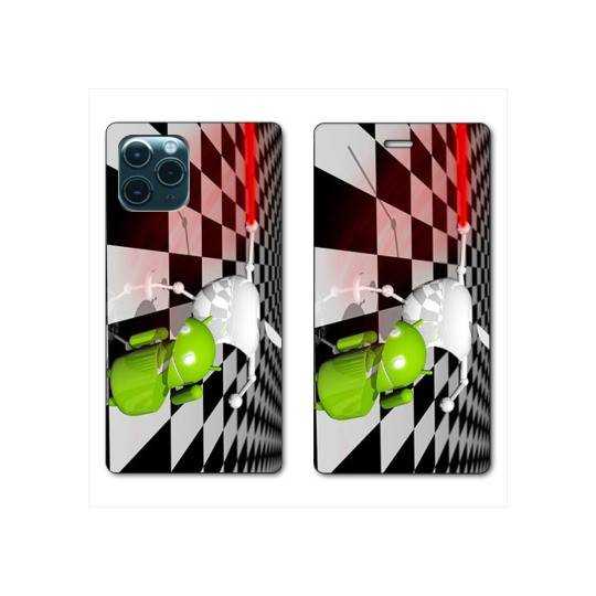 RV Housse cuir portefeuille Iphone 11 Pro Max (6,5") Damier