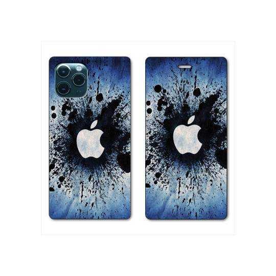 RV Housse cuir portefeuille Iphone 11 Pro Max (6,5") Pomme éclaboussure