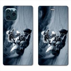 RV Housse cuir portefeuille Iphone 11 Pro Max (6,5") Moto Quad
