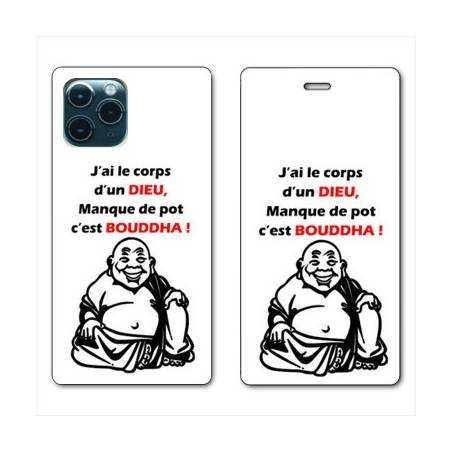 RV Housse cuir portefeuille Iphone 11 Pro Max (6,5") Humour Bouddha