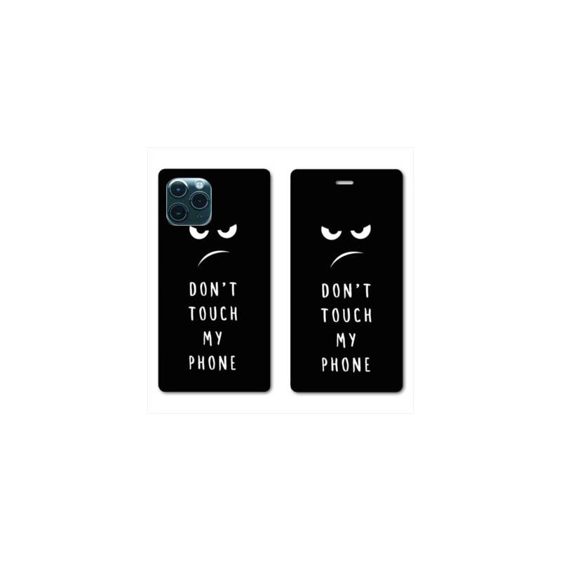 RV Housse cuir portefeuille Iphone 11 Pro Max (6,5") Humour don't touch