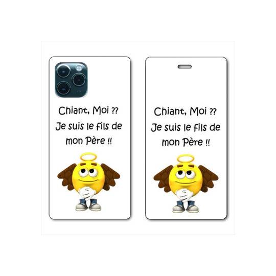 RV Housse cuir portefeuille Iphone 11 Pro Max (6,5") Humour Moi chiant