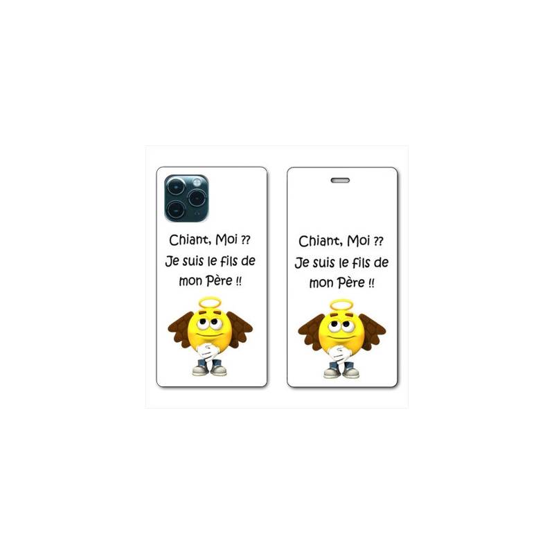 RV Housse cuir portefeuille Iphone 11 Pro Max (6,5") Humour Moi chiant