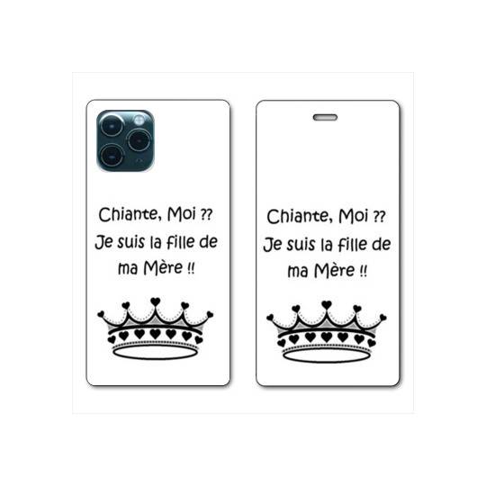 RV Housse cuir portefeuille Iphone 11 Pro Max (6,5") Humour Moi chiante