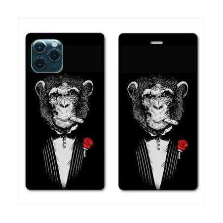 RV Housse cuir portefeuille Iphone 11 Pro Max (6,5") Decale Singe Mafia