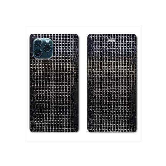 RV Housse cuir portefeuille Iphone 11 Pro Max (6,5") Texture metal
