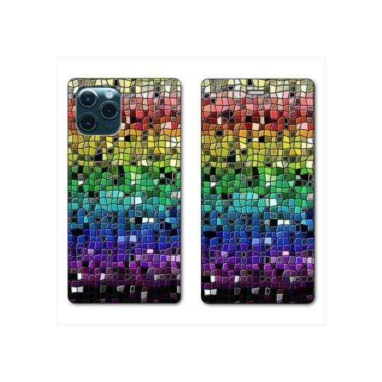 RV Housse cuir portefeuille Iphone 11 Pro Max (6,5") Texture mosaique