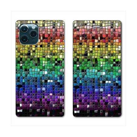RV Housse cuir portefeuille Iphone 11 Pro Max (6,5") Texture mosaique