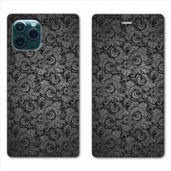 RV Housse cuir portefeuille Iphone 11 Pro Max (6,5") Texture velours