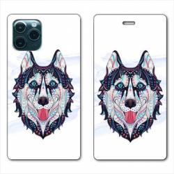 RV Housse cuir portefeuille Iphone 11 Pro Max (6,5") Ethniques Husky Color