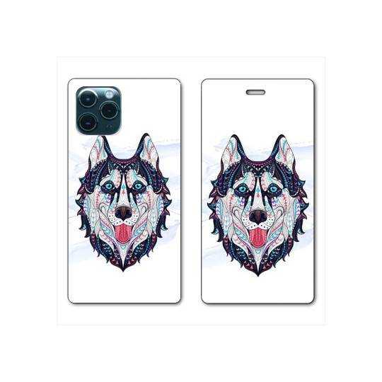 RV Housse cuir portefeuille Iphone 11 Pro Max (6,5") Ethniques Husky Color