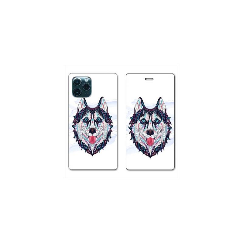 RV Housse cuir portefeuille Iphone 11 Pro Max (6,5") Ethniques Husky Color