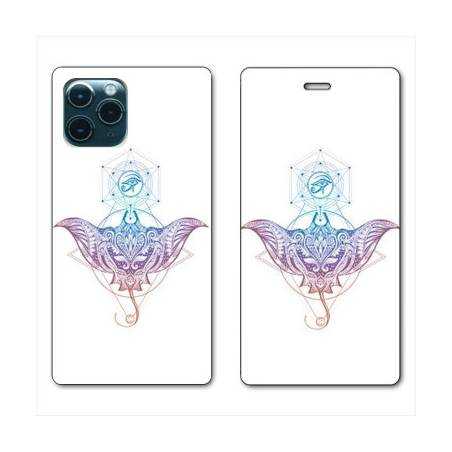 RV Housse cuir portefeuille Iphone 11 Pro Max (6,5") Animaux Maori Raie color