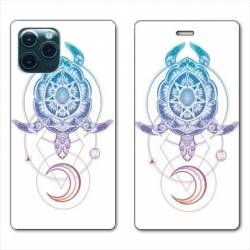 RV Housse cuir portefeuille Iphone 11 Pro Max (6,5") Animaux Maori tortue color